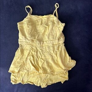Yellow Spaghetti Strap Romper